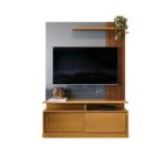 Estante Para Tv Com Portas Riviera Tauari Ripado Cinza Perolizado - Imagem 3