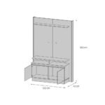 Estante para Home Theater e TV até 50 Polegadas Fit Nature e Off White - Imagem 2