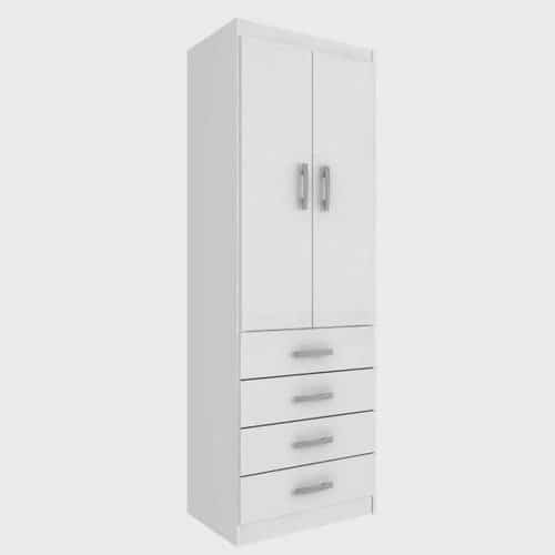 Guarda-Roupa-Solteiro-2-Portas-4-Gavetas-Espresso-Moveis-Branco-2-1.jpeg Guarda Roupa Solteiro 2 Portas 4 Gavetas Espresso Móveis Branco - Imagem 1