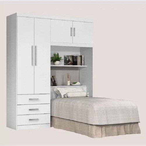 Guarda-Roupa-Solteiro-com-Cabeceira-4-Portas-Cancun-JA-Moveis-1.jpeg Guarda-Roupa Solteiro com Cabeceira 4 Portas Cancun J&A Móveis - Imagem 1