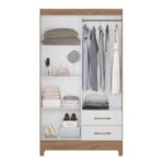 Guarda Roupas Solteiro com 4 Portas Chile Nature  Branco - Imagem 2