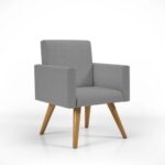 Kit 02 Poltronas Nina Decorativa Palito Luxo Tecido Linho - Imagem 3