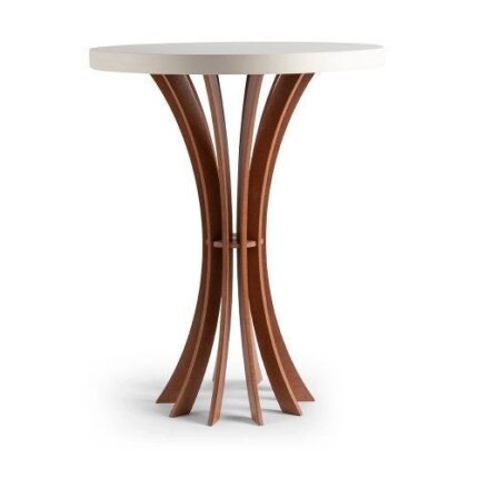 Mesa de Canto Cálice Redonda 50cm (tampo) x 60cm de Altura – Branco