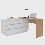 Mesa para Escritório Diretor em L 6 Gavetas Oring Yescasa