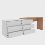 Mesa para Escritório Diretor em L 6 Gavetas Oring Yescasa - Imagem 2