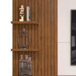 Painel para TV até 60 Polegadas Ripado com Nichos Dj Móveis Bento Freijó Off - Imagem 3