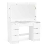 Penteadeira Camarim França 6 lâmpadas Branco Politorno