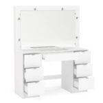 Penteadeira Camarim França 6 lâmpadas Branco Politorno - Imagem 4