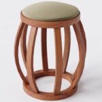 Puff Decorativo Banqueta Barril em Madeira Maciça Suede Castor – Home Mobily