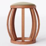 Puff Decorativo Banqueta Barril em Madeira Maciça Suede Castor – Home Mobily - Imagem 2