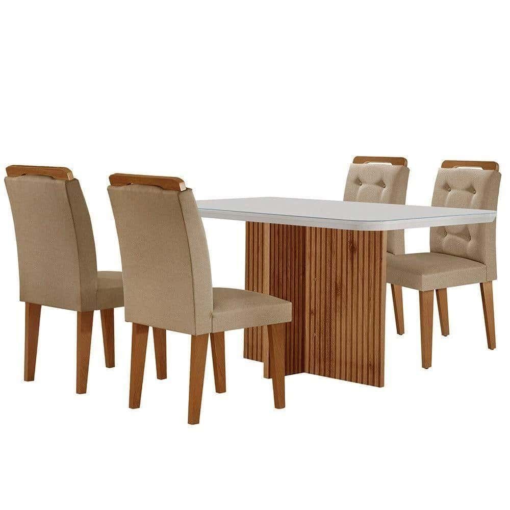 Sala-De-Jantar-Mesa-Olimpia-120cm-Mdf-Vidro-Canto-Copo-Com-4-Cadeiras-Turim-Off-White-Imbuia-1.jpeg Sala De Jantar Mesa Olímpia 120cm Mdf Vidro Canto Copo Com 4 Cadeiras Turim Off White Imbuia - Imagem 1