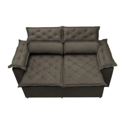 Sofá 3 Lugares Retrátil e Reclinável Cama inBox Compact 1,80m Velusoft Café